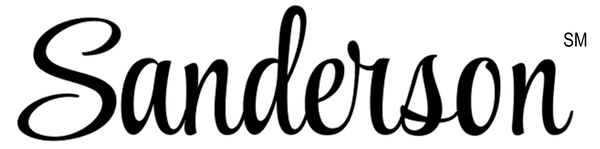 Sanderson logo with stylized text on transparent background