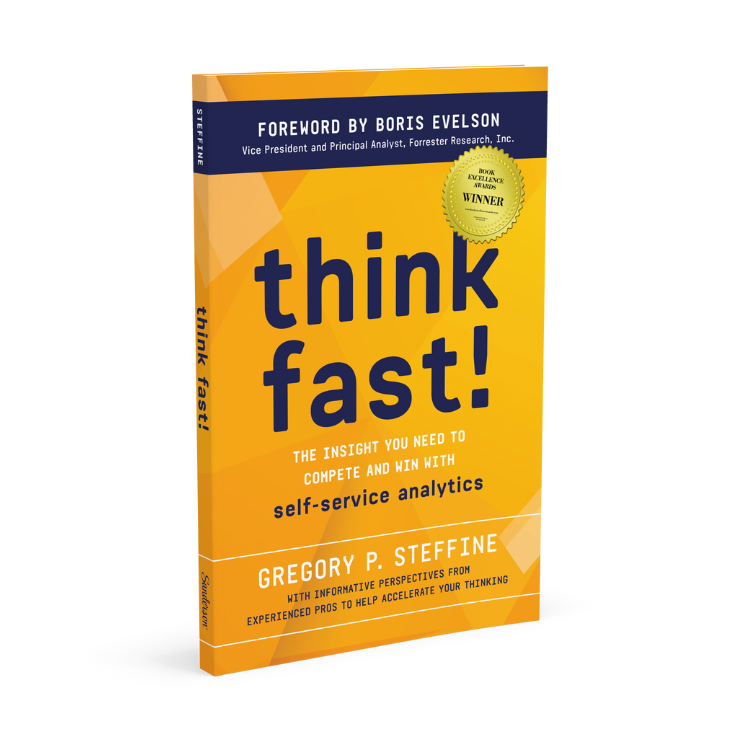 Book titled Think Fast standing on end with a transparent background