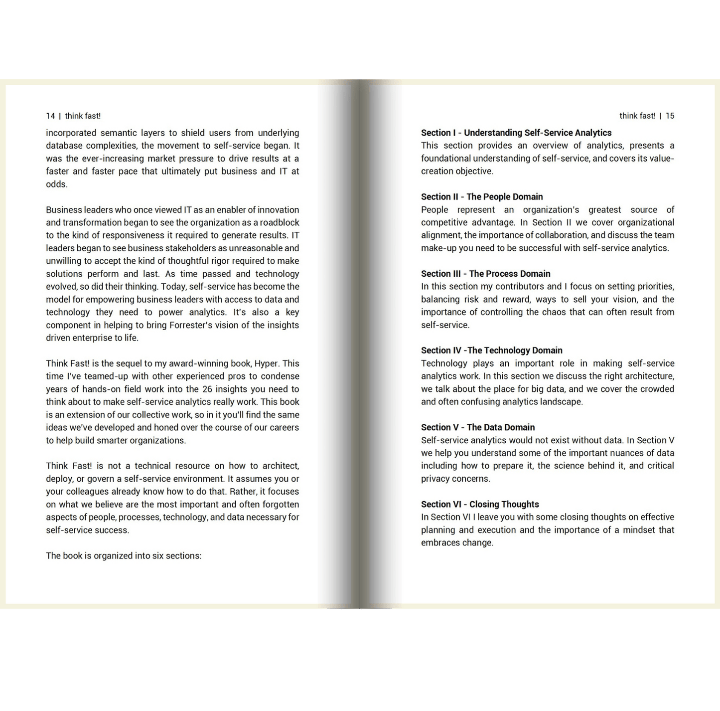 Think Fast! The insight you need to compete and win with Self - Service Analytics - The Sanderson Press Store